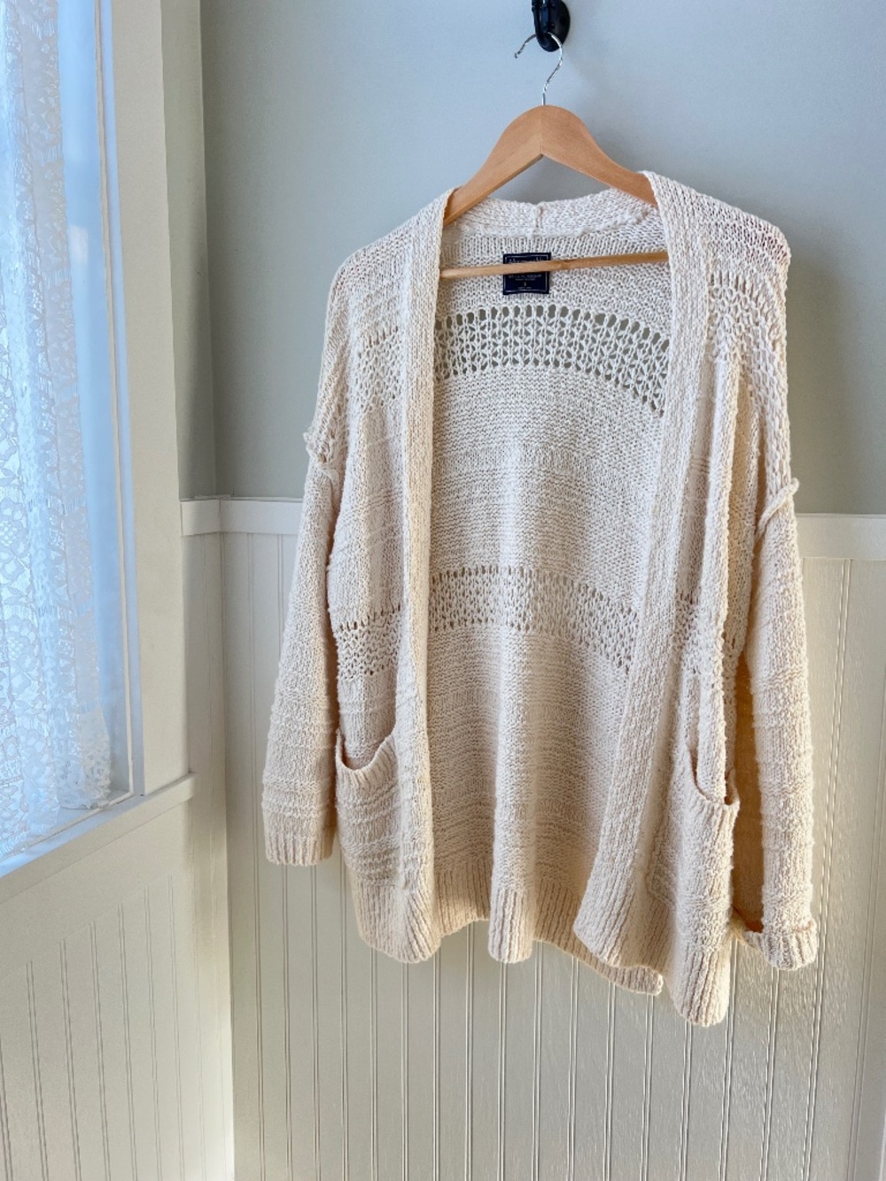 Crochet Cream Cardigan